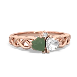 Jade Heart To Heart Braid 14K Rose Gold ring R5870