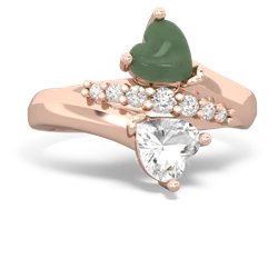 Jade Heart To Heart 14K Rose Gold ring R2064