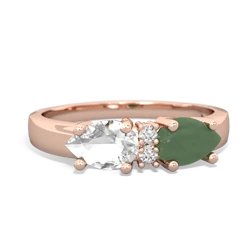 Jade Pear Bowtie 14K Rose Gold ring R0865