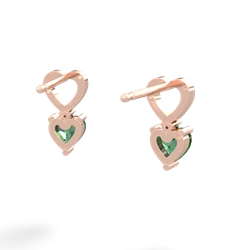 Lab Emerald Four Hearts 14K Rose Gold earrings E2558