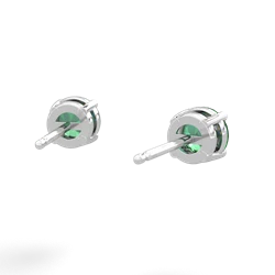 Lab Emerald 5Mm Round Stud 14K White Gold earrings E1785