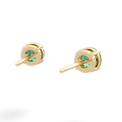 Lab Emerald 5Mm Round Stud 14K Yellow Gold earrings E1785