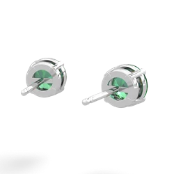 Lab Emerald 6Mm Round Stud 14K White Gold earrings E1786