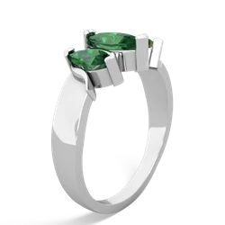 Emerald Three Peeks 14K White Gold ring R2433