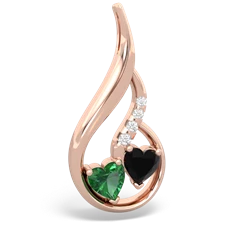 Lab Emerald Keepsake Curves 14K Rose Gold pendant P5450