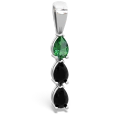 Lab Emerald Dew Drops 14K White Gold pendant P2251