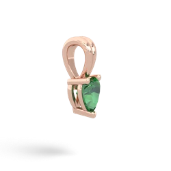 Lab Emerald 5Mm Heart Solitaire 14K Rose Gold pendant P1861