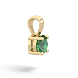 Lab Emerald 6Mm Round Solitaire 14K Yellow Gold pendant P1786