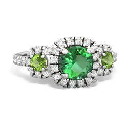 Lab Emerald Regal Halo 14K White Gold ring R5350