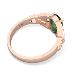 Lab Emerald Celtic Trinity Knot 14K Rose Gold ring R2389