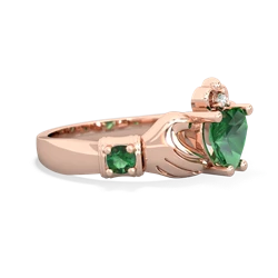 Lab Emerald Claddagh Keepsake 14K Rose Gold ring R5245