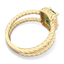 Lab Emerald Rope Split Band 14K Yellow Gold ring R2628