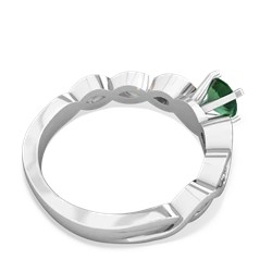 Lab Emerald Infinity 5Mm Round Engagement 14K White Gold ring R26315RD