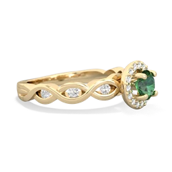 Lab Emerald Infinity Halo Engagement 14K Yellow Gold ring R26315RH