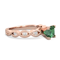 Lab Emerald Infinity 5Mm Square Engagement 14K Rose Gold ring R26315SQ