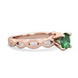 Lab Emerald Infinity 6Mm Round Engagement 14K Rose Gold ring R26316RD
