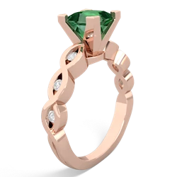 Lab Emerald Infinity 6Mm Princess Engagement 14K Rose Gold ring R26316SQ