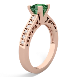 Lab Emerald Art Deco Engagement 5Mm Square 14K Rose Gold ring R26355SQ