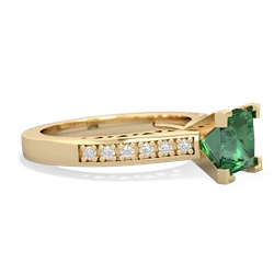 Lab Emerald Art Deco Engagement 6Mm Princess 14K Yellow Gold ring R26356SQ