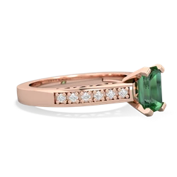 Lab Emerald Art Deco Engagement 7X5mm Emerald-Cut 14K Rose Gold ring R26357EM