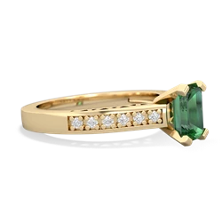 Lab Emerald Art Deco Engagement 7X5mm Emerald-Cut 14K Yellow Gold ring R26357EM