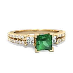 Lab Emerald Classic 5Mm Square Engagement 14K Yellow Gold ring R26435SQ