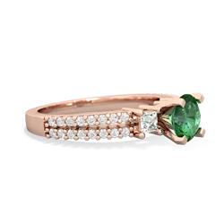 Lab Emerald Classic 6Mm Round Engagement 14K Rose Gold ring R26436RD