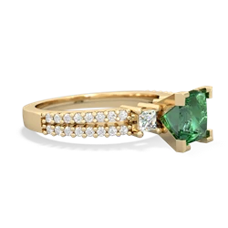 Lab Emerald Classic 6Mm Princess Engagement 14K Yellow Gold ring R26436SQ