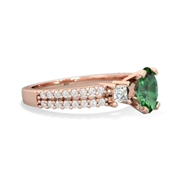 Lab Emerald Classic 7X5mm Oval Engagement 14K Rose Gold ring R26437VL