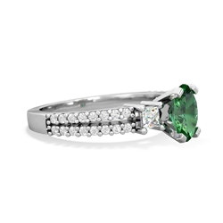 Lab Emerald Classic 7X5mm Oval Engagement 14K White Gold ring R26437VL