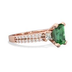 Lab Emerald Classic 8X6mm Emerald-Cut Engagement 14K Rose Gold ring R26438EM
