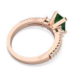 Lab Emerald Classic 8X6mm Emerald-Cut Engagement 14K Rose Gold ring R26438EM