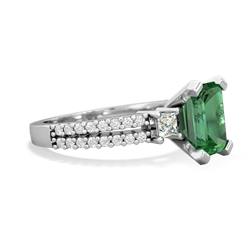 Lab Emerald Classic 8X6mm Emerald-Cut Engagement 14K White Gold ring R26438EM
