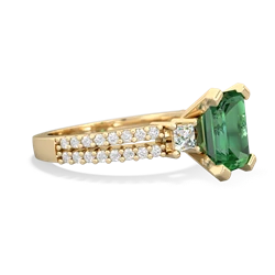 Lab Emerald Classic 8X6mm Emerald-Cut Engagement 14K Yellow Gold ring R26438EM