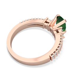 Lab Emerald Classic 8X6mm Oval Engagement 14K Rose Gold ring R26438VL