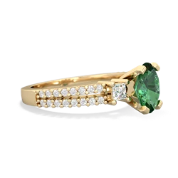 Lab Emerald Classic 8X6mm Oval Engagement 14K Yellow Gold ring R26438VL