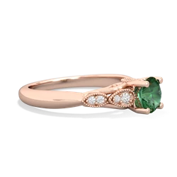Lab Emerald Antique Elegance 14K Rose Gold ring R3100