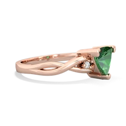 Lab Emerald Trillion Twist 14K Rose Gold ring R2104