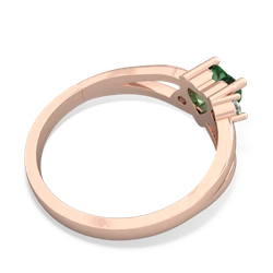 Lab Emerald Split Band Swirl 14K Rose Gold ring R2130