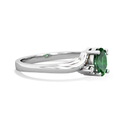 Lab Emerald Elegant Swirl 14K White Gold ring R2173