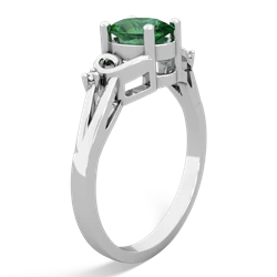 Lab Emerald Swirls 14K White Gold ring R2347