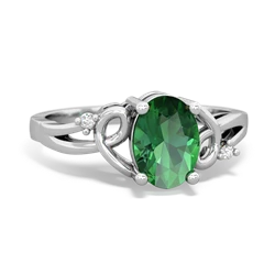 Lab Emerald Swirls 14K White Gold ring R2347