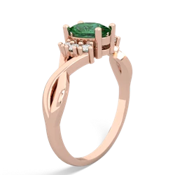 Lab Emerald Victorian Twist 14K Rose Gold ring R2497
