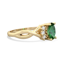 Lab Emerald Victorian Twist 14K Yellow Gold ring R2497