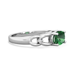 Lab Emerald Links 14K White Gold ring R4032