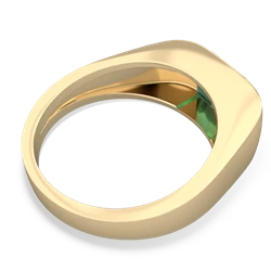 Lab Emerald Men's Emerald-Cut Bezel 14K Yellow Gold ring R0410