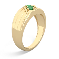 Lab Emerald Men's Streamline 14K Yellow Gold ring R0460