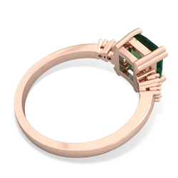 Lab Emerald Art Deco Princess 14K Rose Gold ring R2014