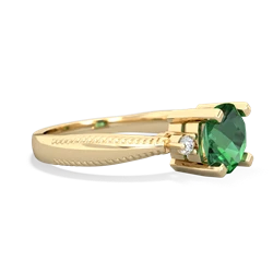 Lab Emerald Cushion Rope 14K Yellow Gold ring R2484