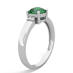 Lab Emerald Simply Elegant Cushion 14K White Gold ring R2489